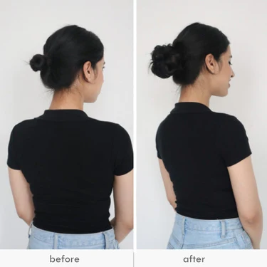 Messy Bun Transformation
